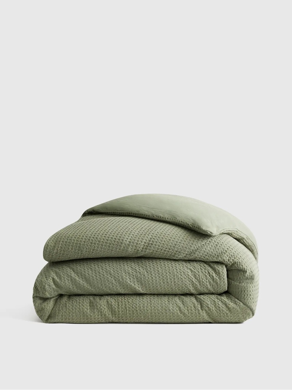 New Quince Queen Organic Luxe Honeycomb Duvet Cover OLIVE $84